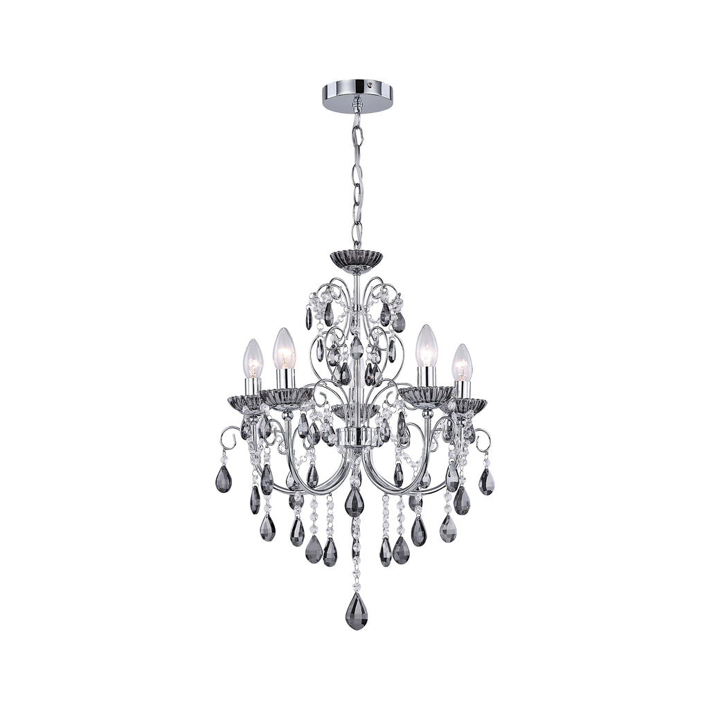 Rovert 5 Light Small Chandelier Chrome & Smoke - LL002CH109S